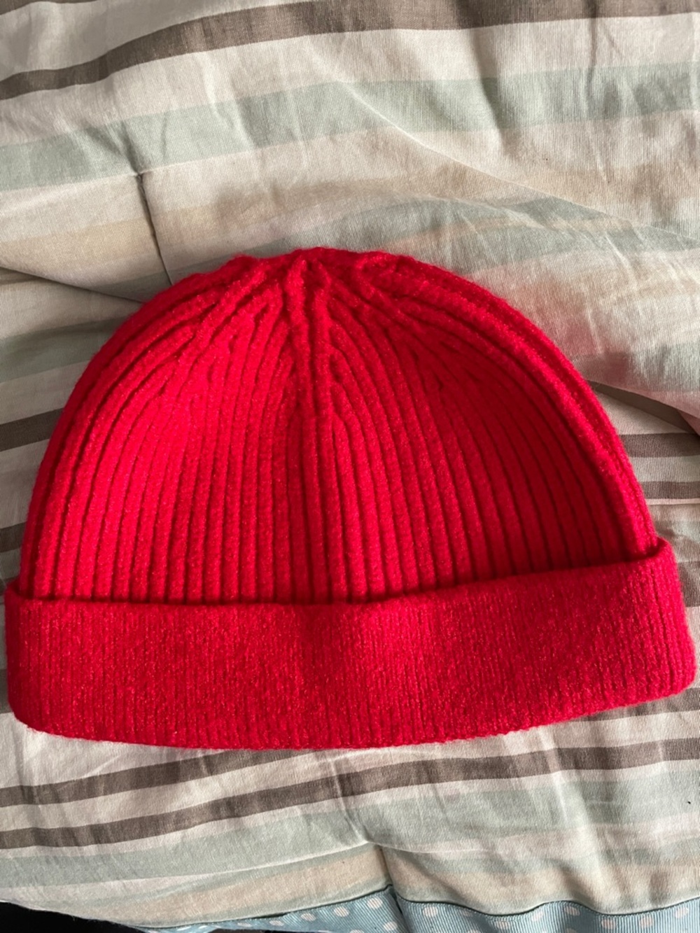 Red Fisherman Over-ear fit Beanie